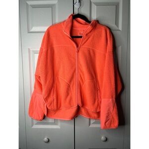 Free people movement zip up Coral Sherpa Jacket